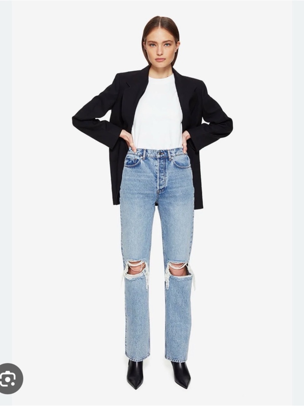 Anine Bing Kat Jeans Destructed Light Blue